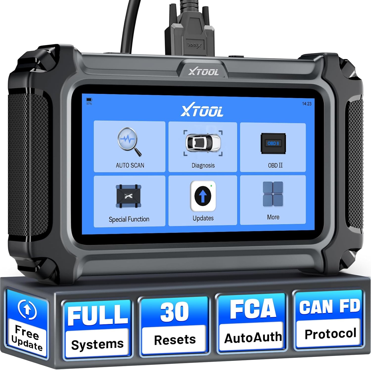 xtool D6S Scanner OBD2 Outil de Diagnostic Système Complet 30 Réinitialisations Moteur ABS SRS | Capteur de Départ/Reconditionnement Huile/EPB/SAS/Throttle/Transmission, Écran Tactile