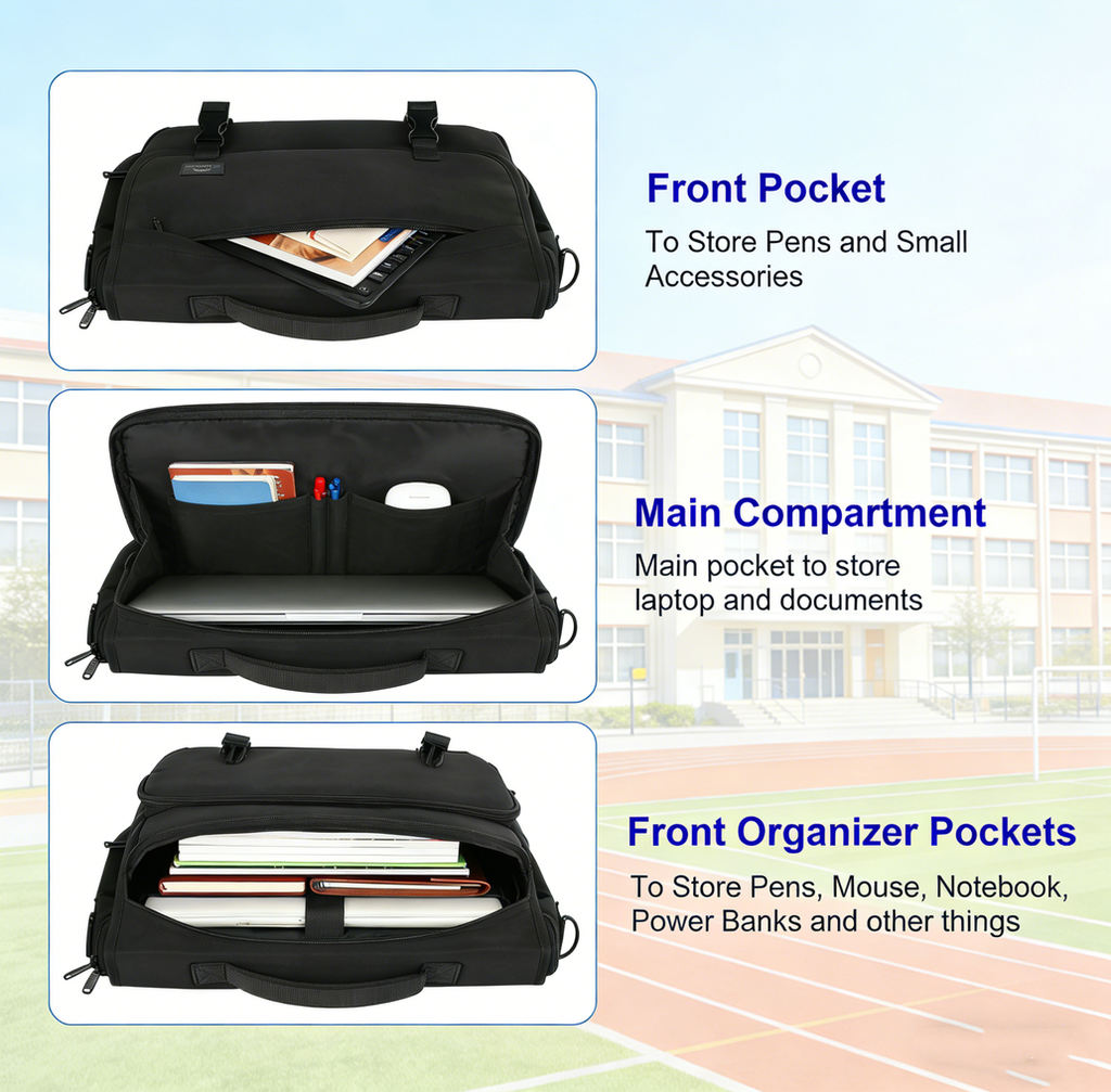 Sac messager pour homme, Porte-documents léger pour ordinateur portable, Sacoche ordinateur à bandoulière pour travail et bureau