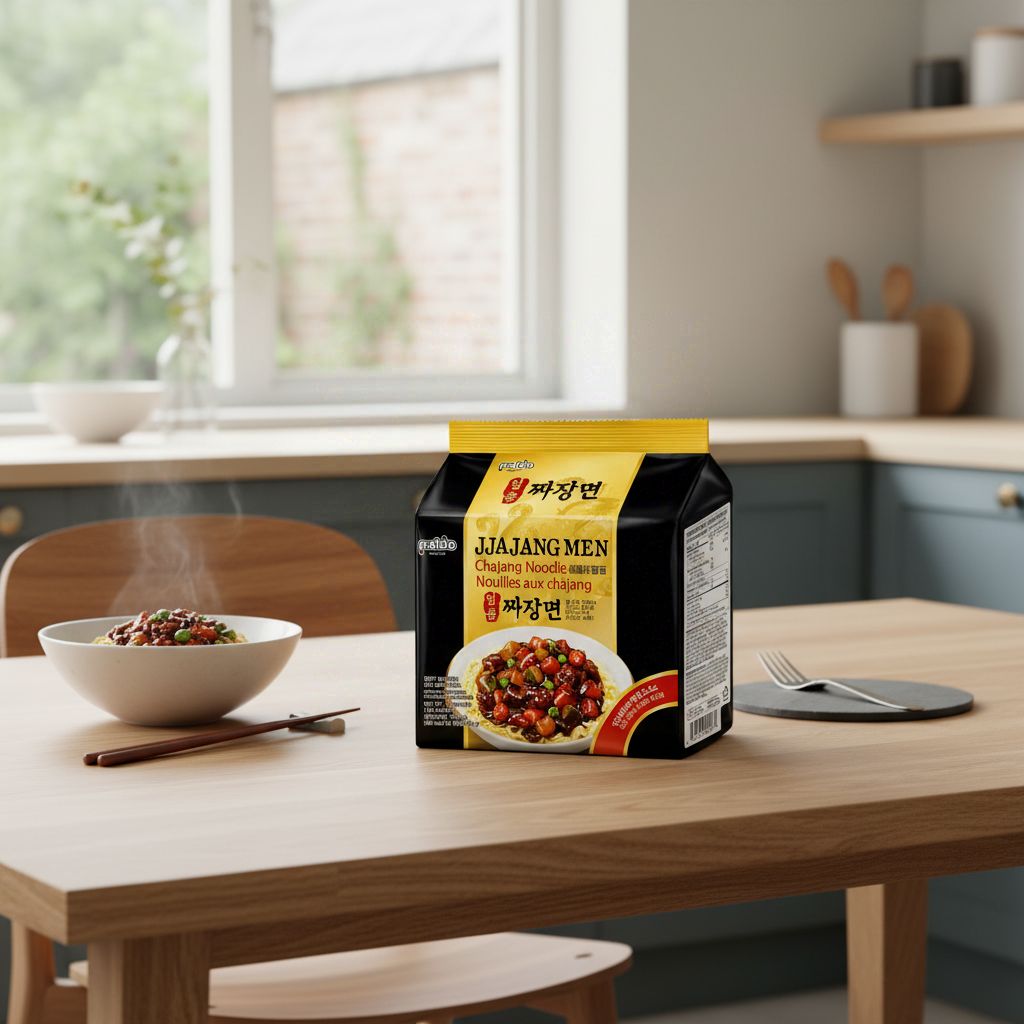 PALDO Lot de 4 paquets de nouilles instantanées jjajangmen - 4 x 200 g