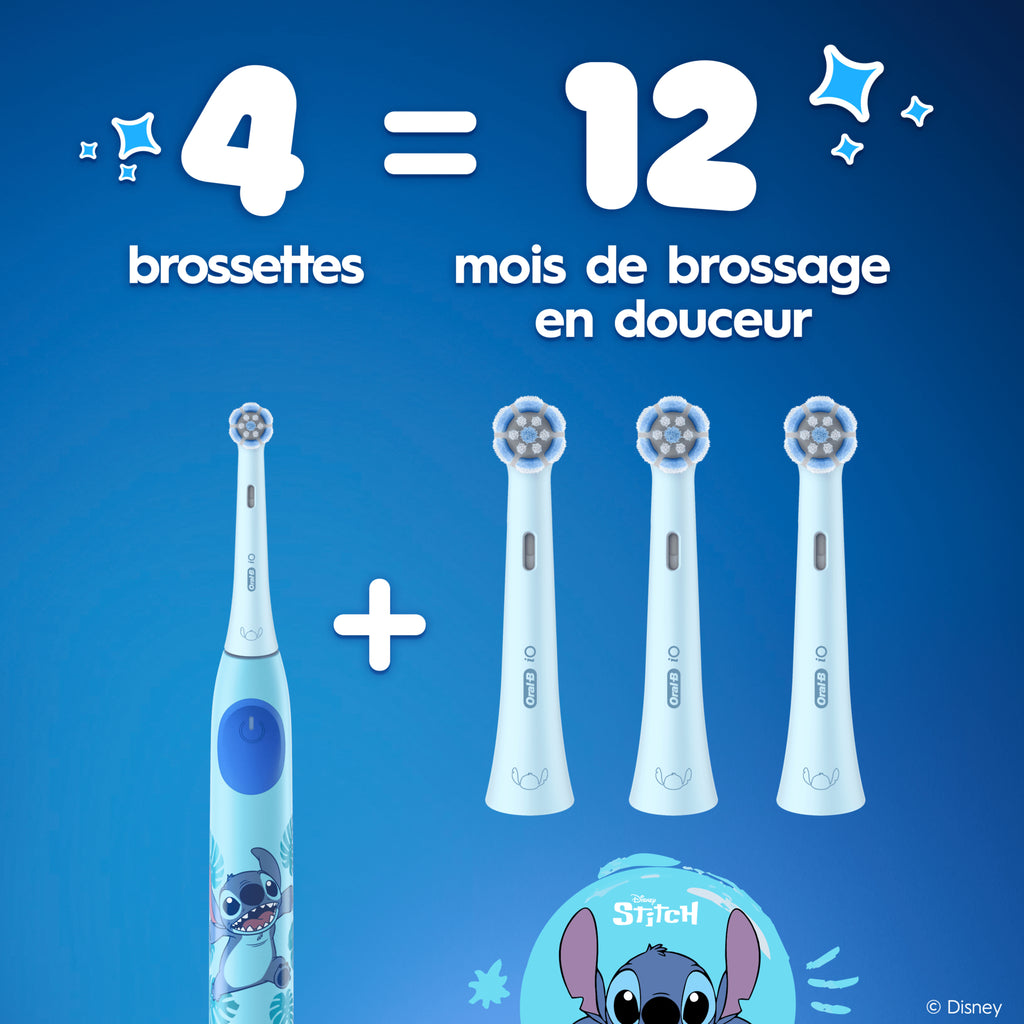 Oral-B Brossettes pour brosse à dents électrique iO Enfants Stitch 6 ans et plus x3