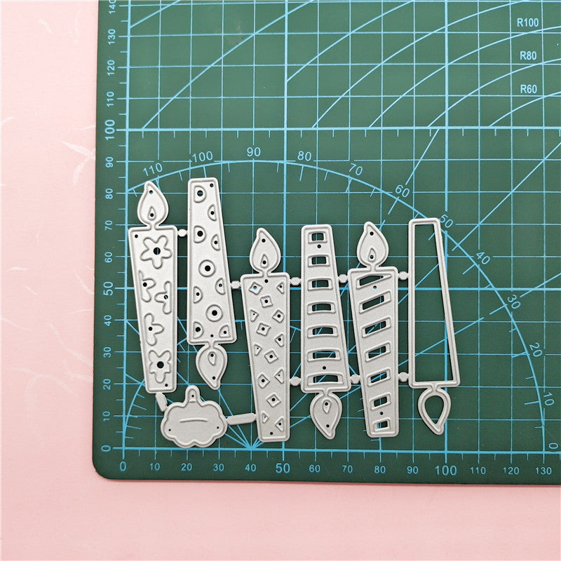 Bougies découpées pour la création de cartes, découpes pour scrapbooking, dies de découpe en métal, découpes de félicitations, tampons de gaufrage pour anniversaire