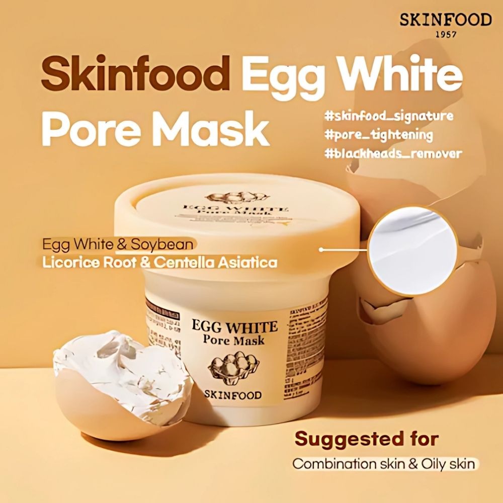 SKINFOOD Masque Pores Blanc d'Œuf 120 g