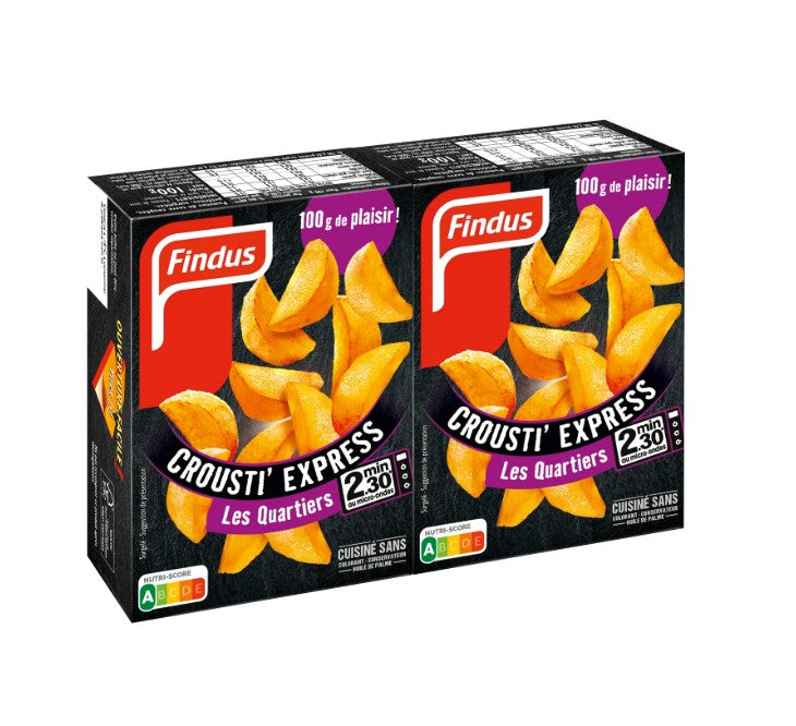 FINDUS Crispi Express Cut pommes de terre coupées en quartiers x2 200 g