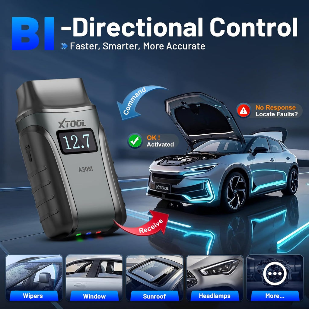 xtool A30M V2.0 Scanner OBD2 Outil de Diagnostic, 26 Réinitialisations, Tous Systèmes | Outil de Scan Bidirectionnel Bluetooth