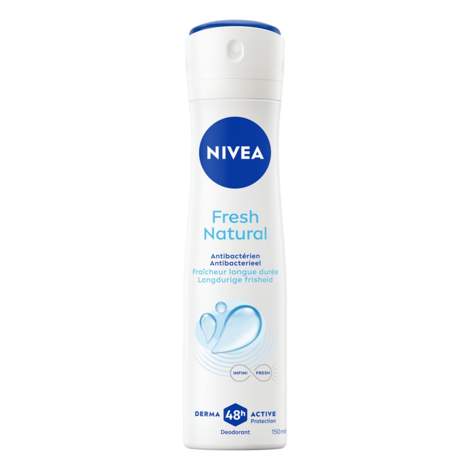 NIVEA Déodorant Femme Aisselles Fresh Natural Protection 48h Spray 150ml