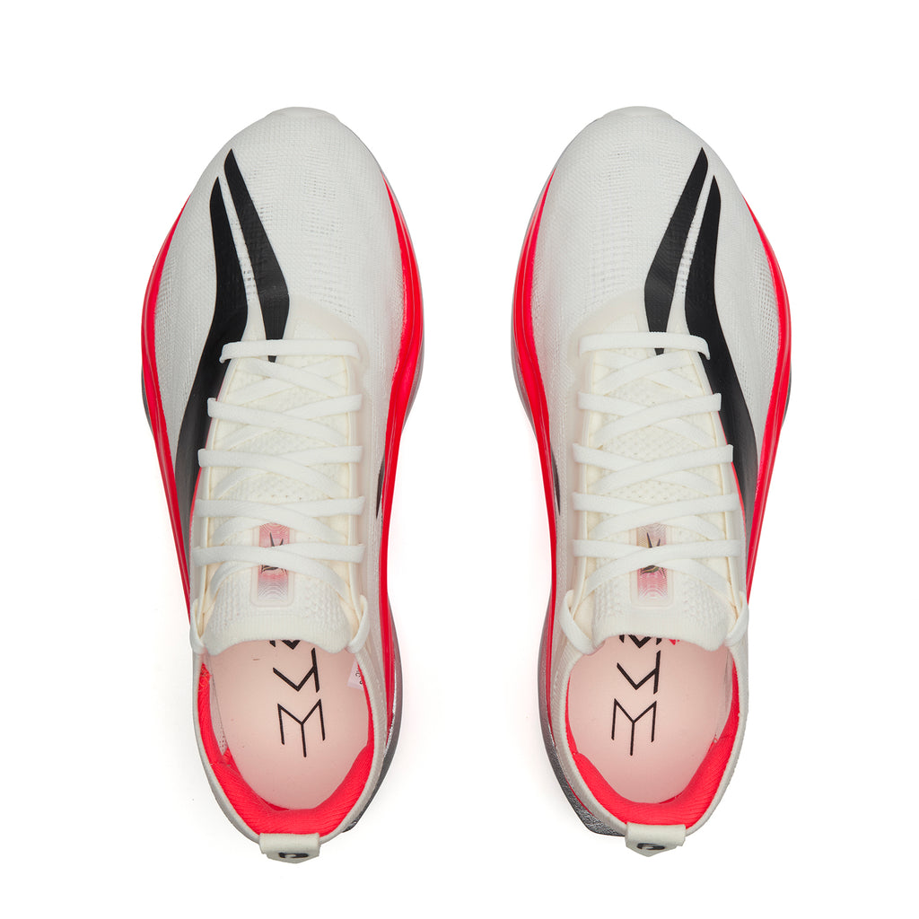 EU43 2/3 LI-NING Fly Electric 6 ELITE Chaussures de course de vitesse pour hommes Marathon Sport et plein air - Blanc champagne