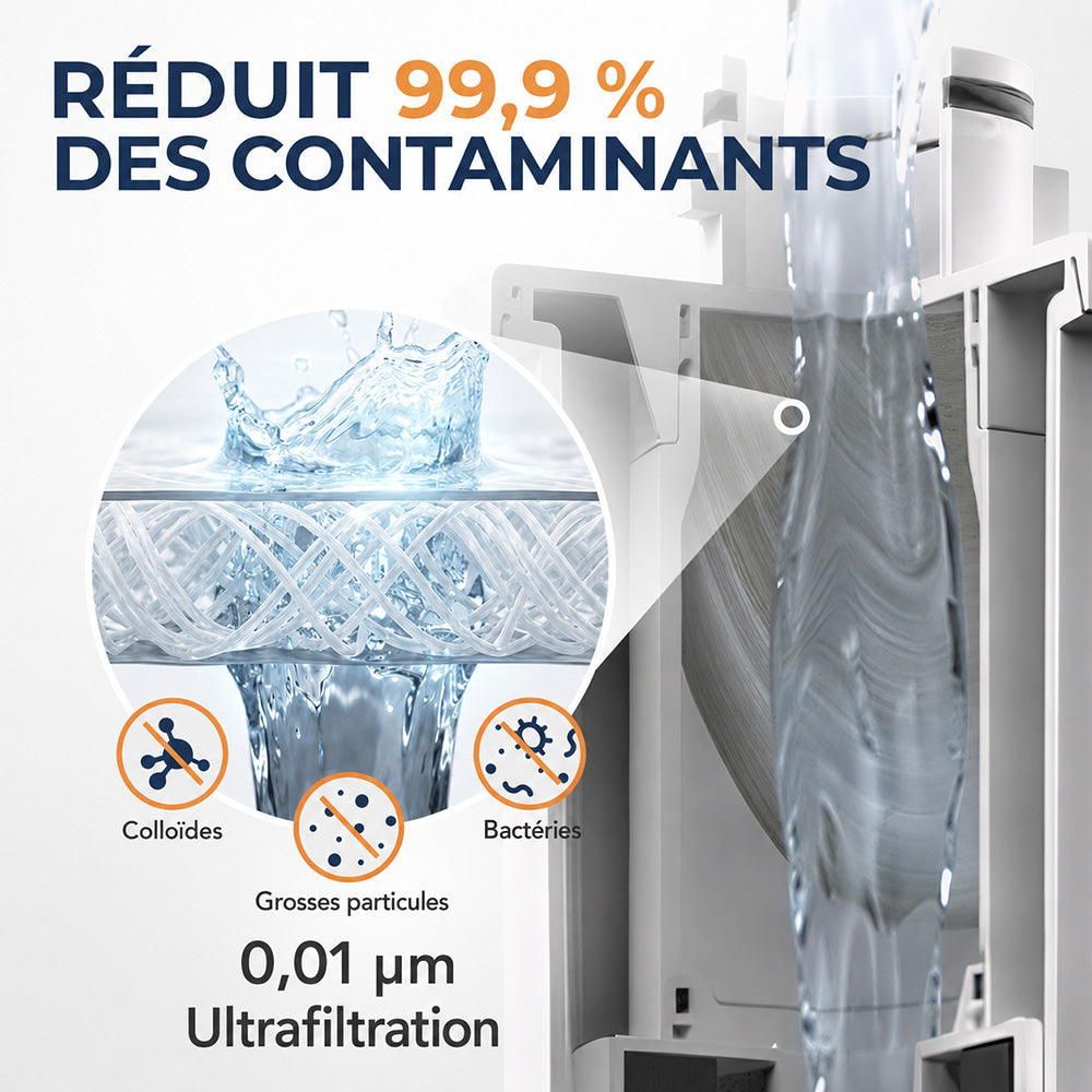 ROUNY Filtre de remplacement P1-UF, compatible avec le purificateur d'eau de bureau Pure 1, tige en carbone et membrane d'ultrafiltration UF