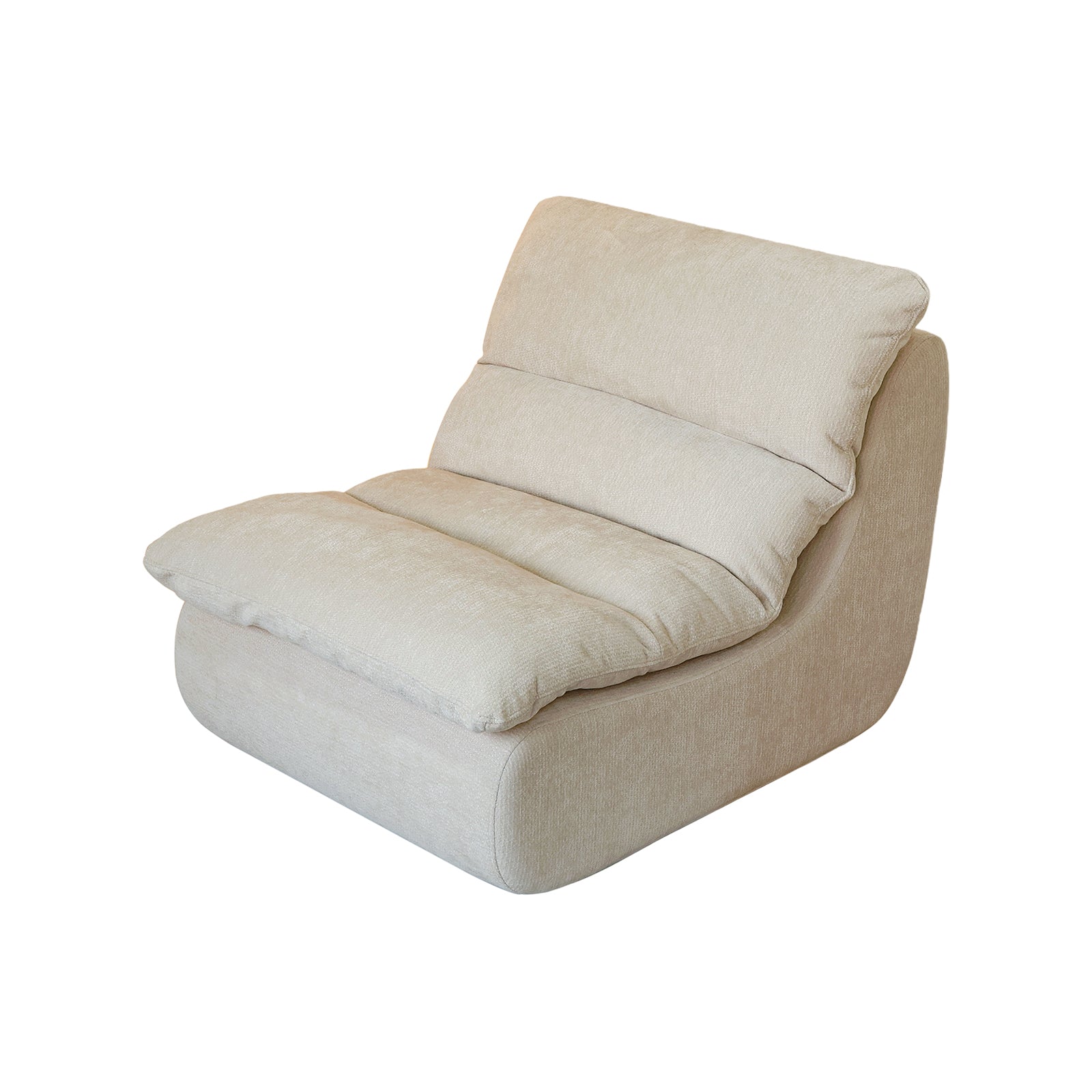 Un fauteuil à mémoire de forme haute densité, chaise de salon confortable en velours chenille, chaise de lecture détendue, pour salon, chambre, salle de jeux, blanc