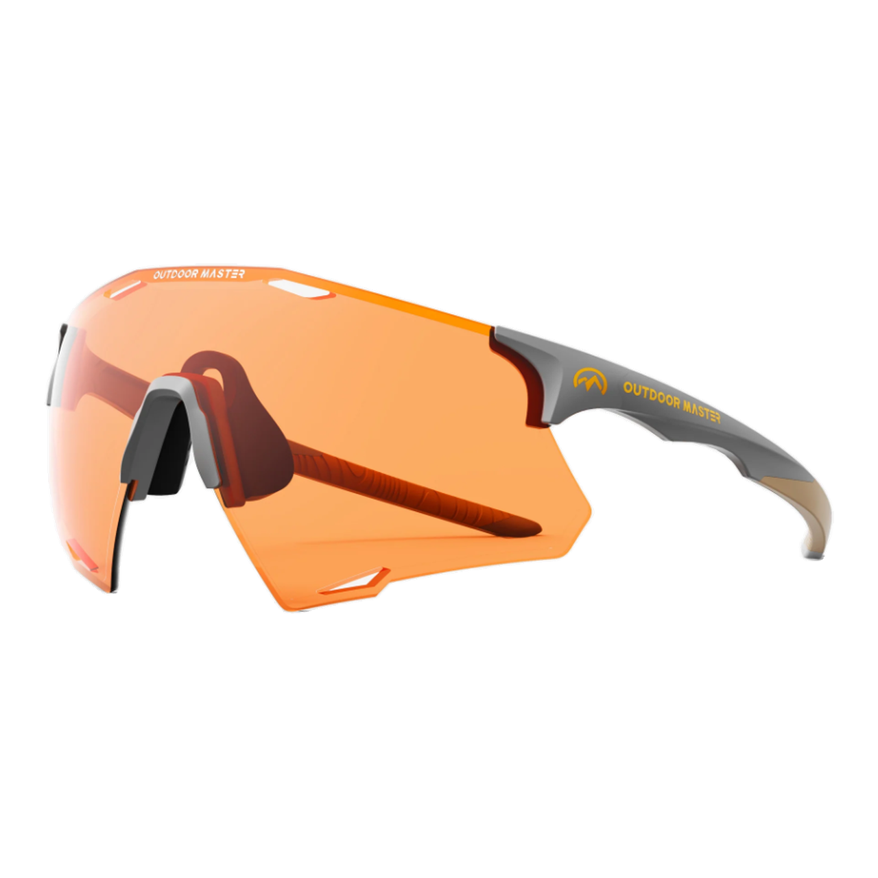 OutdoorMaster LARK SV Lunettes de cyclisme polarisées Ambre Argent