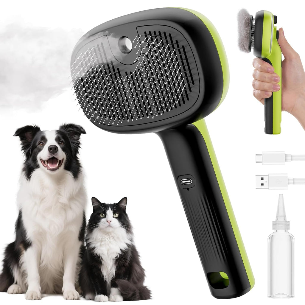 Pecute Peigne pulvérisateur pour animaux avec réservoir d’eau - Vert