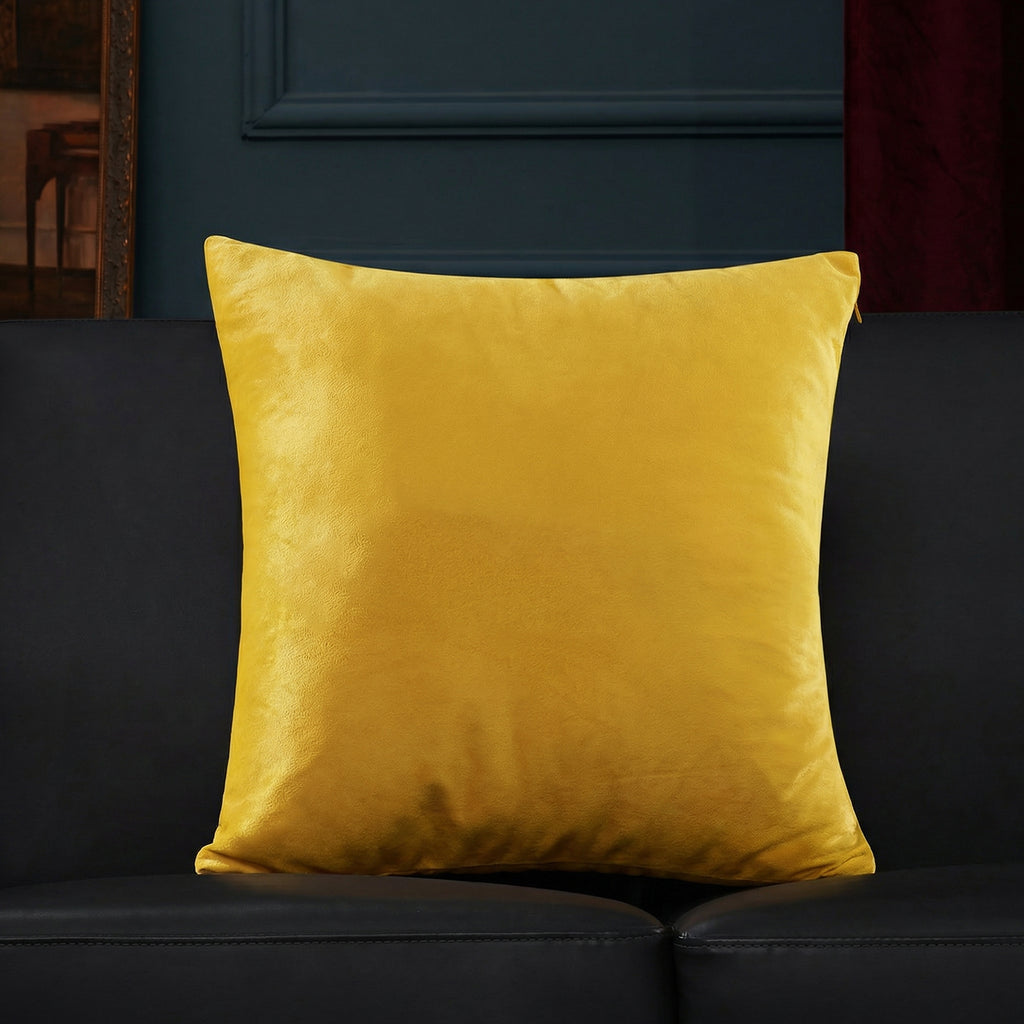 Deconovo Housse de coussin en velours néerlandais - jaune - 45 x 45 cm - 1 pièce