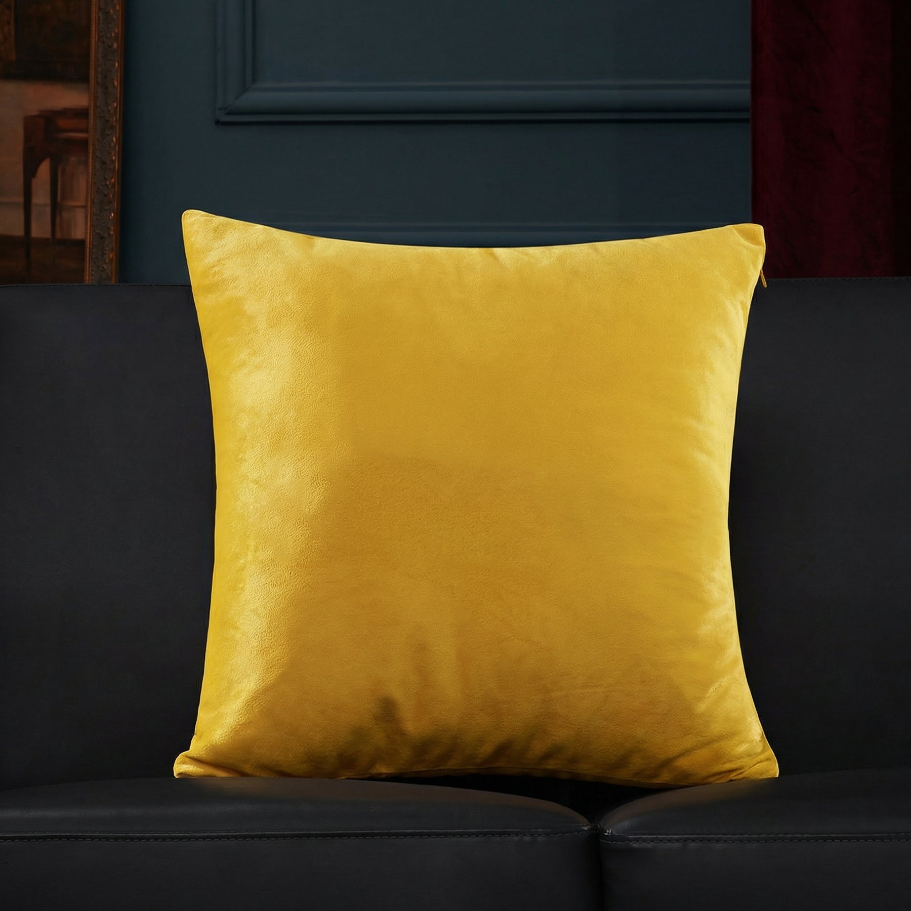 Deconovo Housse de coussin en velours néerlandais - jaune - 45 x 45 cm - 1 pièce