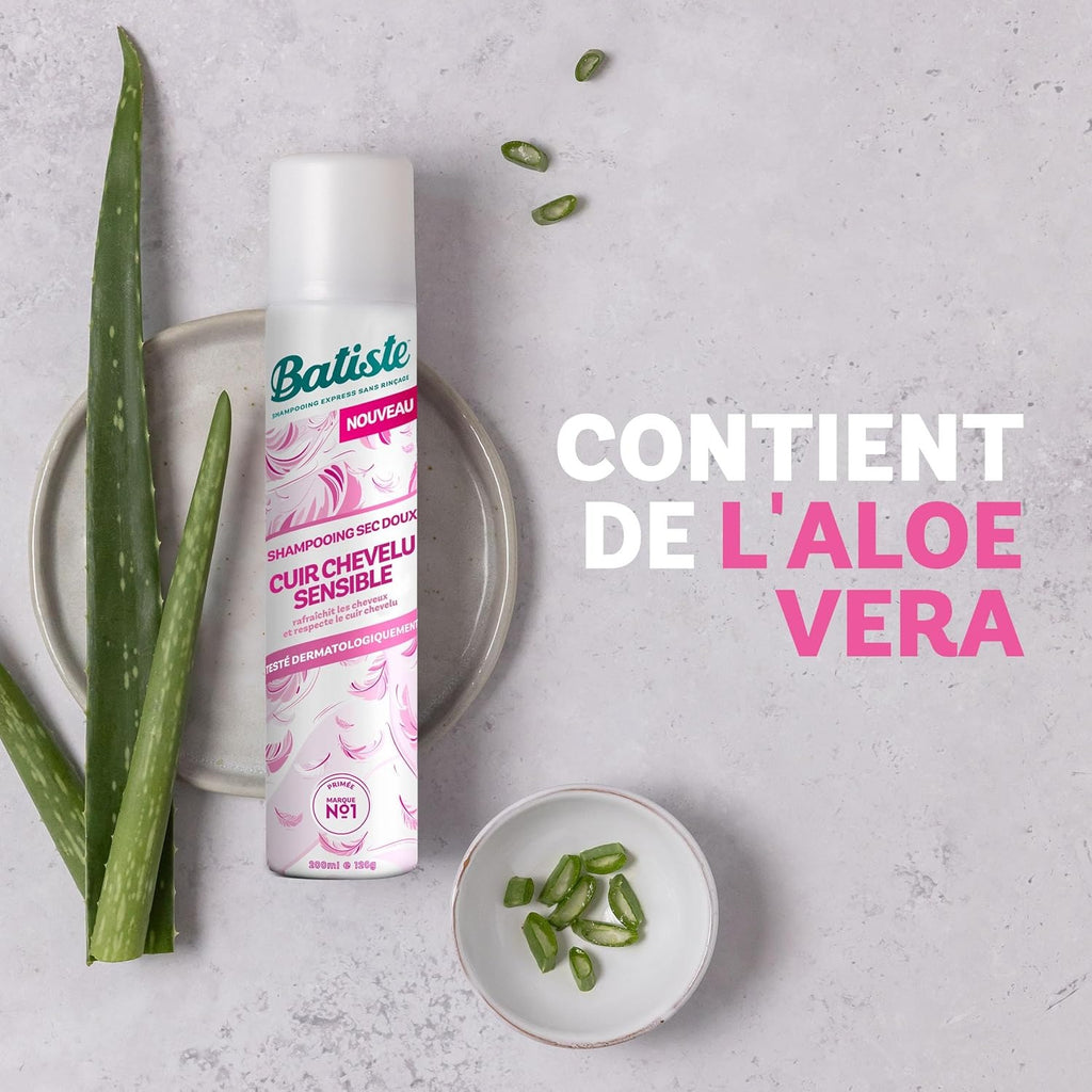 Batiste Shampooing sec pour cuir chevelu sensible à l'aloé vera - 200 ml