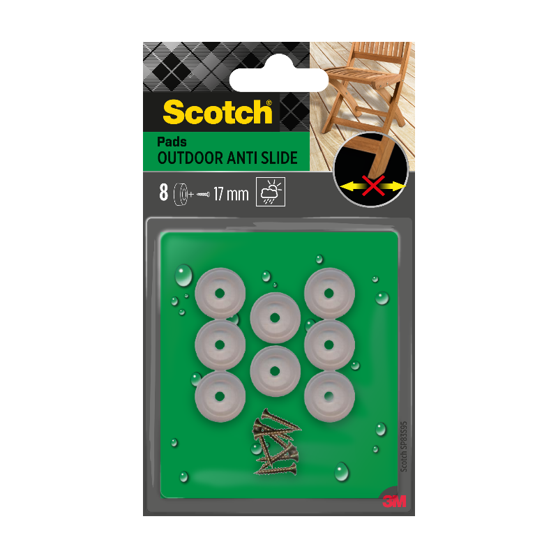 Scotch®Patin plastique amortisseur à visser Transparent Ø 17 mm