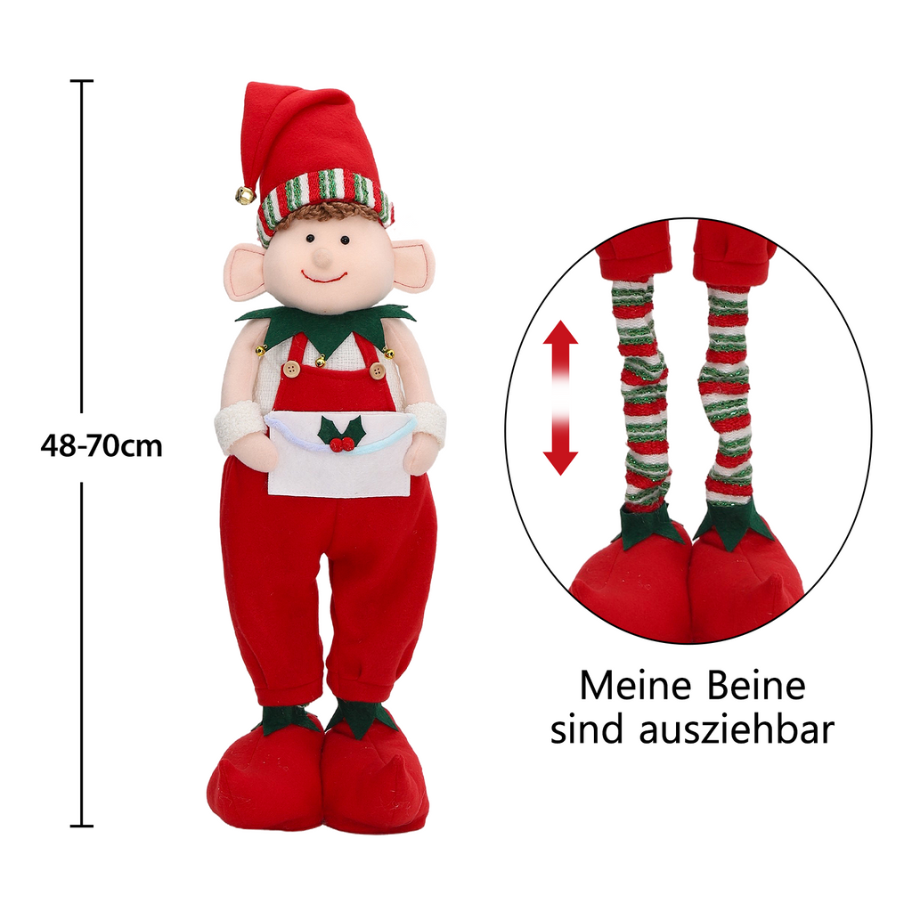 Lutin de Noël avec pieds à hauteur réglable - 48-70 cm