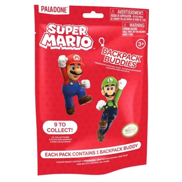 Super Mario Porte-clés Backpack Buddies à collectionner - 9 modèles - Sachet surprise - Modèle aléatoire
