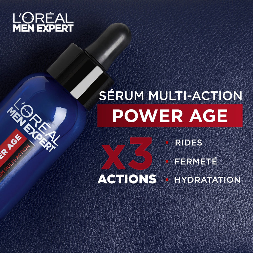 L'Oréal Paris Men Expert Power Age Trousse Routine Experte Anti-Âge (Sérum Multi-Action 30 ml + Soin Hydratant Visage 50 ml + Soin Yeux 15 ml)