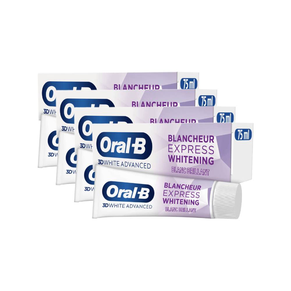 Oral B 3D White Advanced Luxe Toothpaste Intense 75 ml - Pack of 4 (4 x 75ml = 4 tubes)