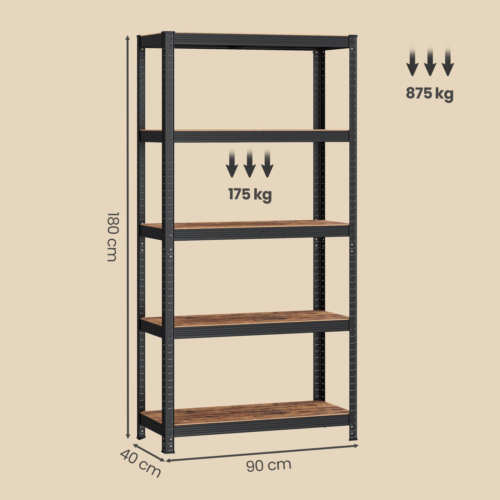 JOYFURNOS Étagères en Acier à 5 Niveaux Lot de 2, pour Rangement, pour Garage, Abri, Argent