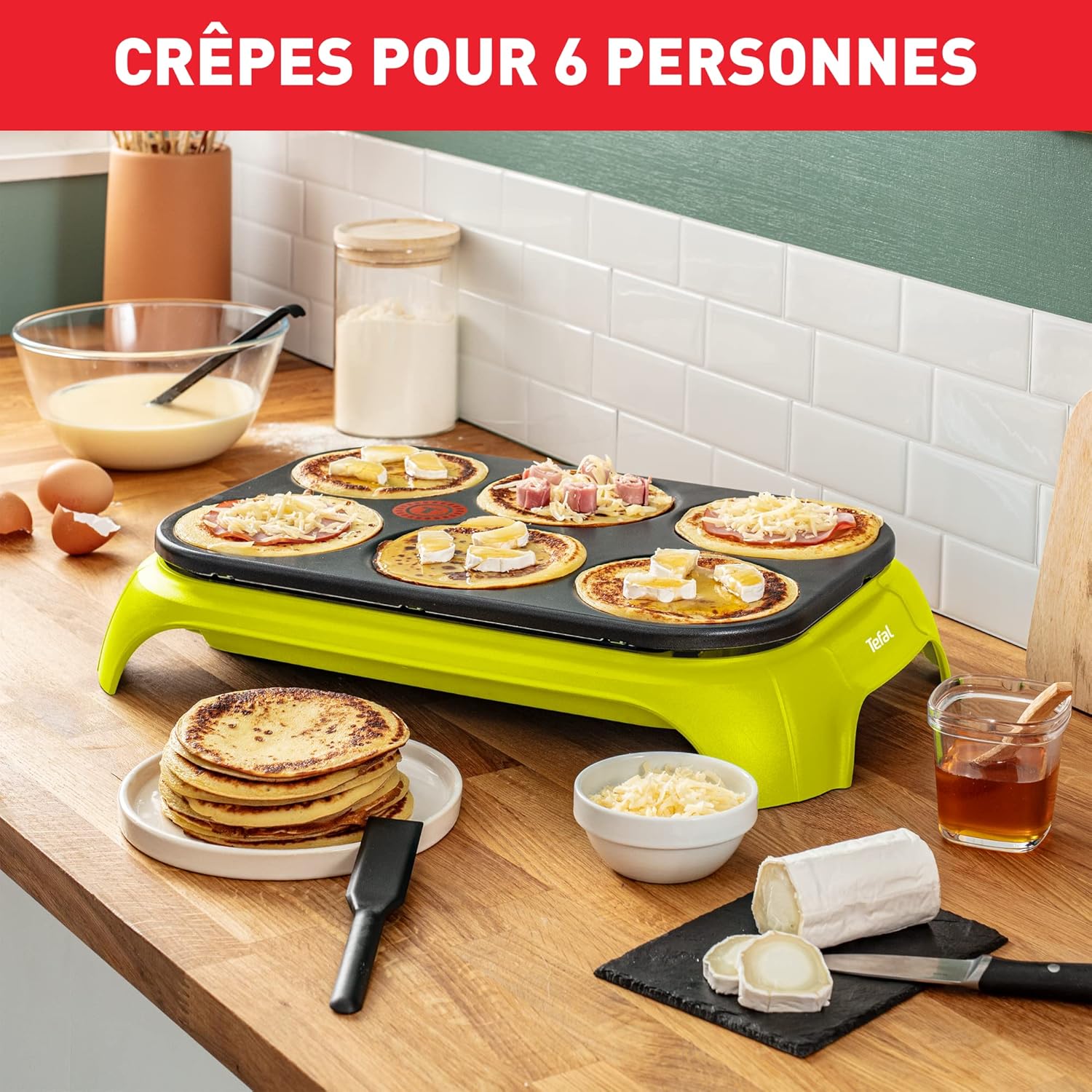Tefal PY559312 - Crêpière 1000 W 6x12 cm ColorMania
