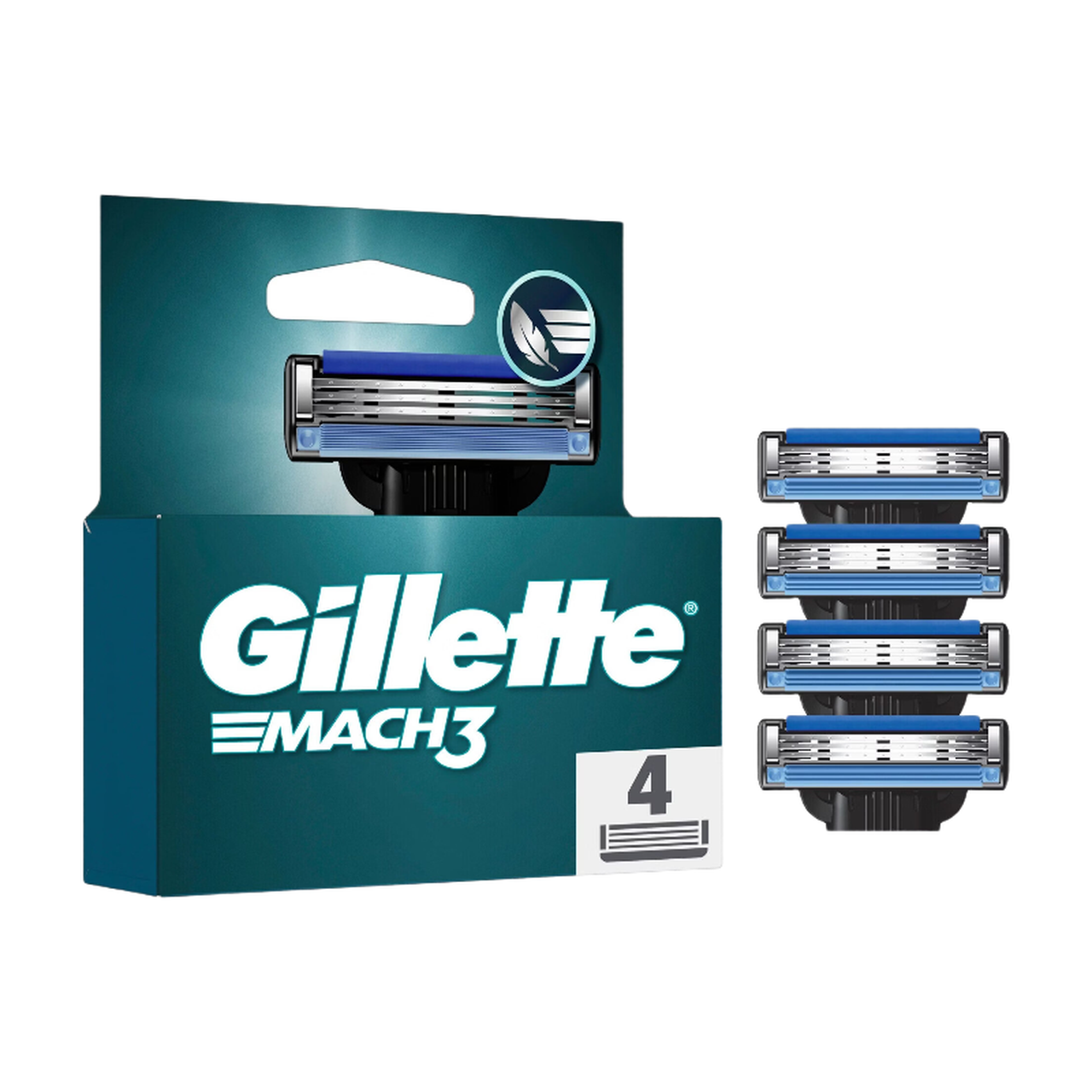 Gillette Mach3 - Cartouches de rasoir - Lot de 4