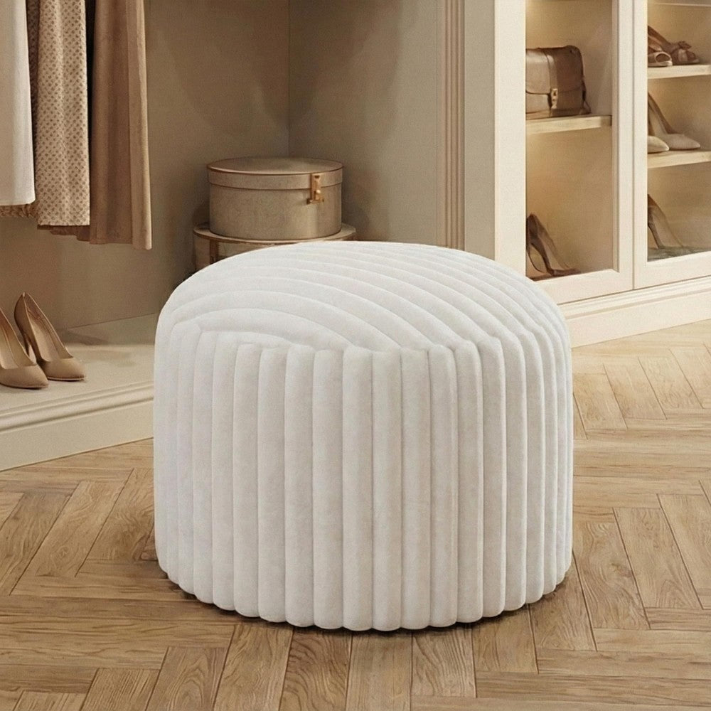 Pouf rond en fausse fourrure, coussin de pieds en forme de haricot, avec rembourrage en mousse, pouf ottoman rembourré pour repose-pieds, tabouret de coiffeuse, tabouret de pieds 38 x 50 cm pour canapé et salon, blanc