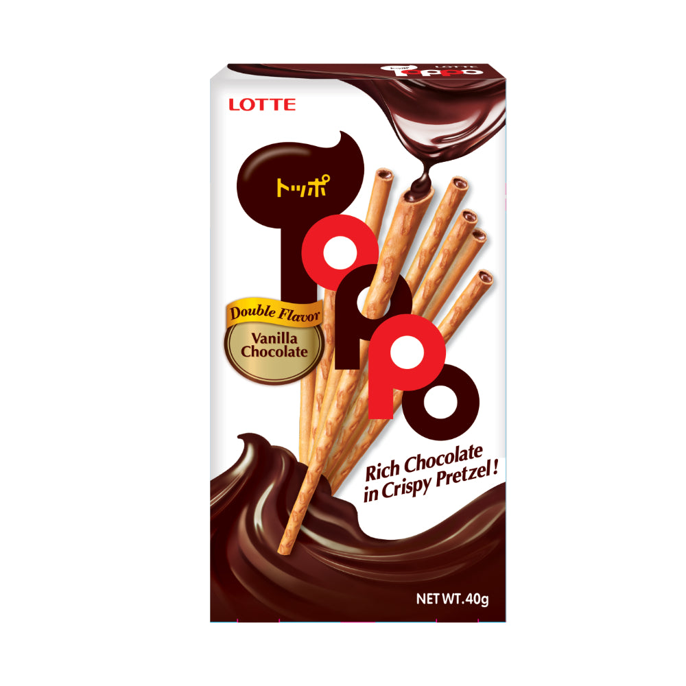 LOTTE Toppo Bâtonnets de biscuit fourrés à la vanille - 40 g