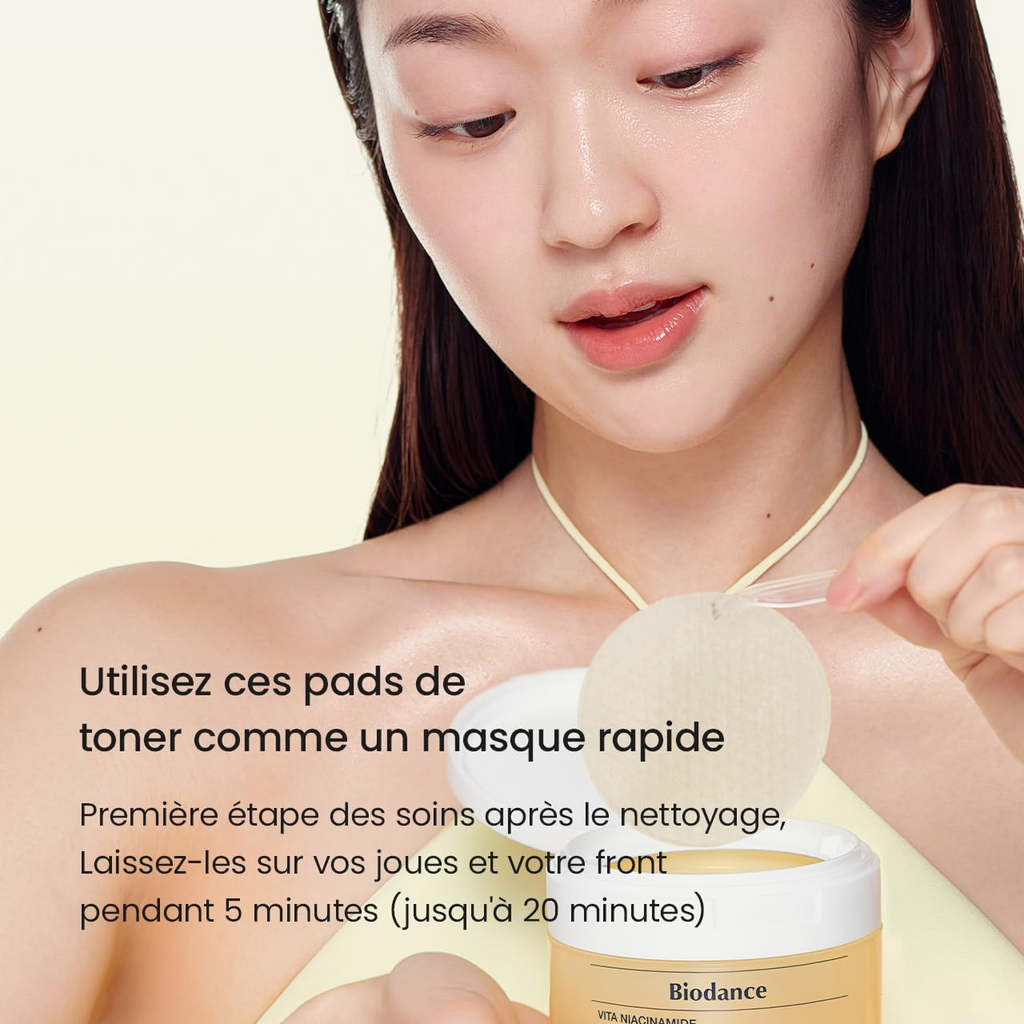 Biodance Vita Niacinamide, pads tonifiants en gel - 60 pièces