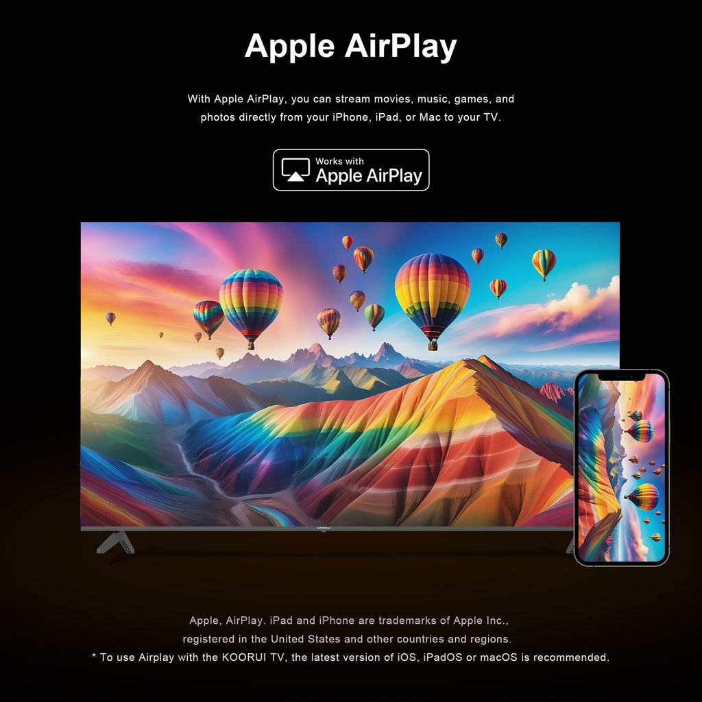 KOORUI K85D3UQ-T8, 85 pouces, 4K QLED, TIZEN TV, Design sans bords, Son dynamique avec Dolby Audio, Finition métallique haut de gamme