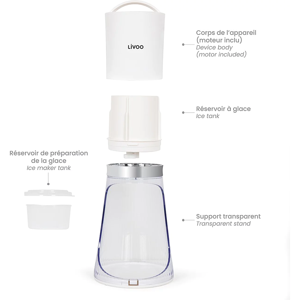 Livoo Broyeur à glace électrique blanc - DOM462 - Livoo