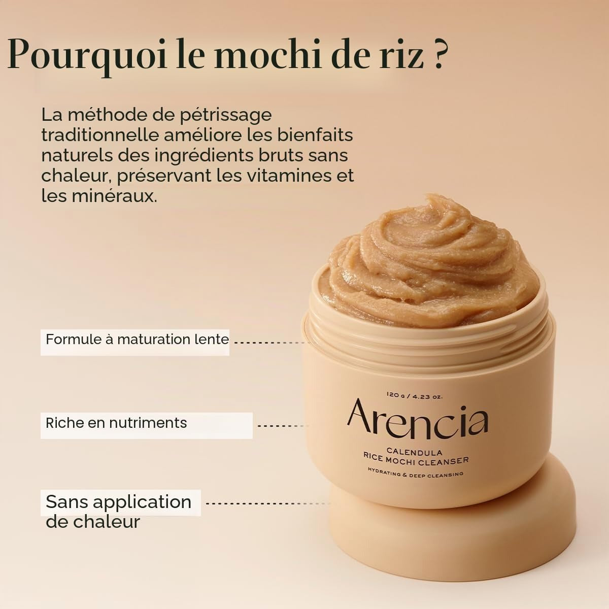 Arencia Nettoyant Frais Calendula & Riz Mochi - 120 g