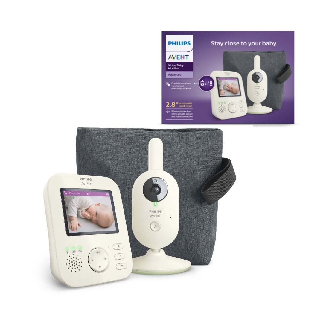 Philips Avent SCD882/26 Babyphone caméra - caméra vidéo, vision nocturne, audio bidirectionnel, connexion privée et sécurisée, mode éco - Blanc