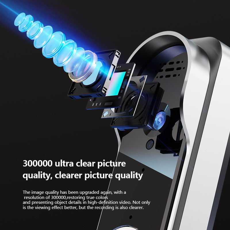 Verbex NT601A Sonnette vidéo, Sonnette connectée, Caméra de surveillance domestique, Ne nécessite pas le Wi-Fi pour la réception, Utilisable avec enregistrement vidéo et longue autonomie