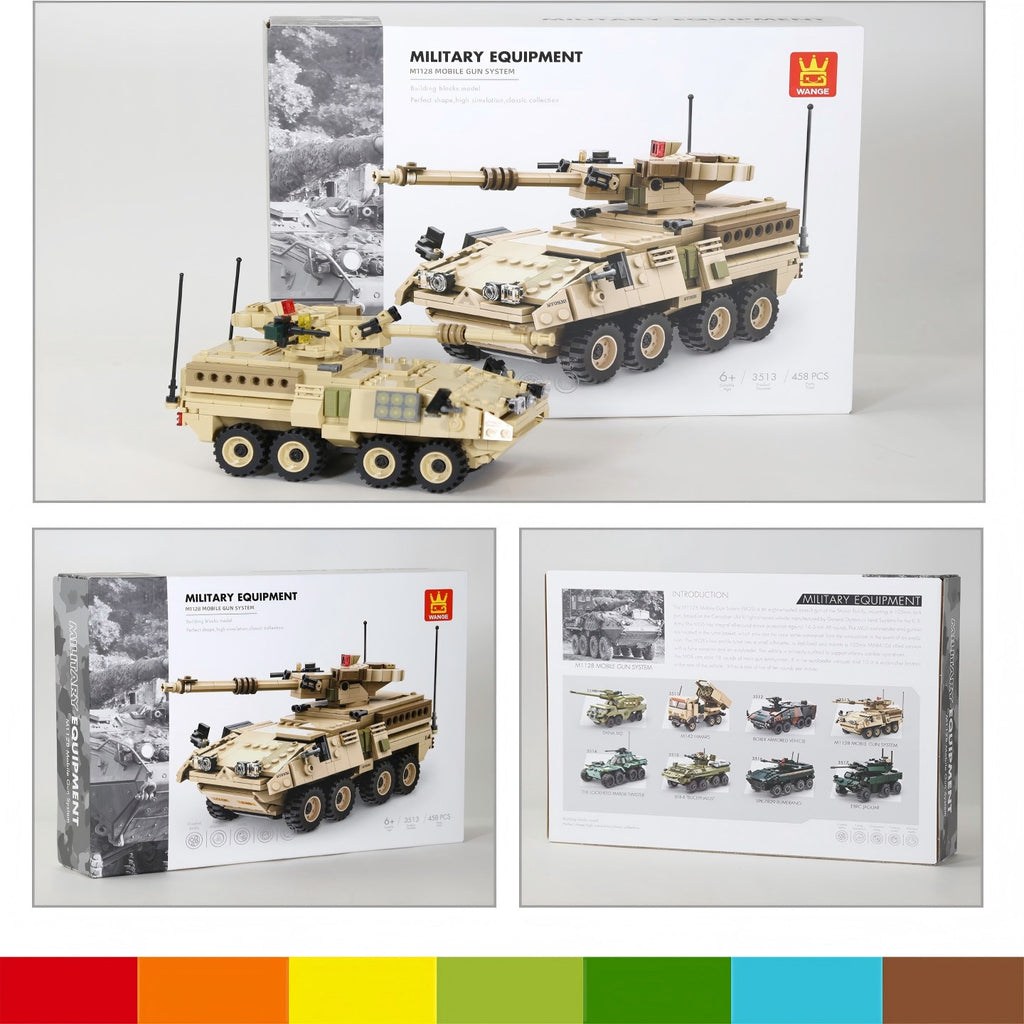 WANGE M1128 Système d'artillerie mobile 458 pièces Ensemble de blocs de construction Pour constructeurs amateurs