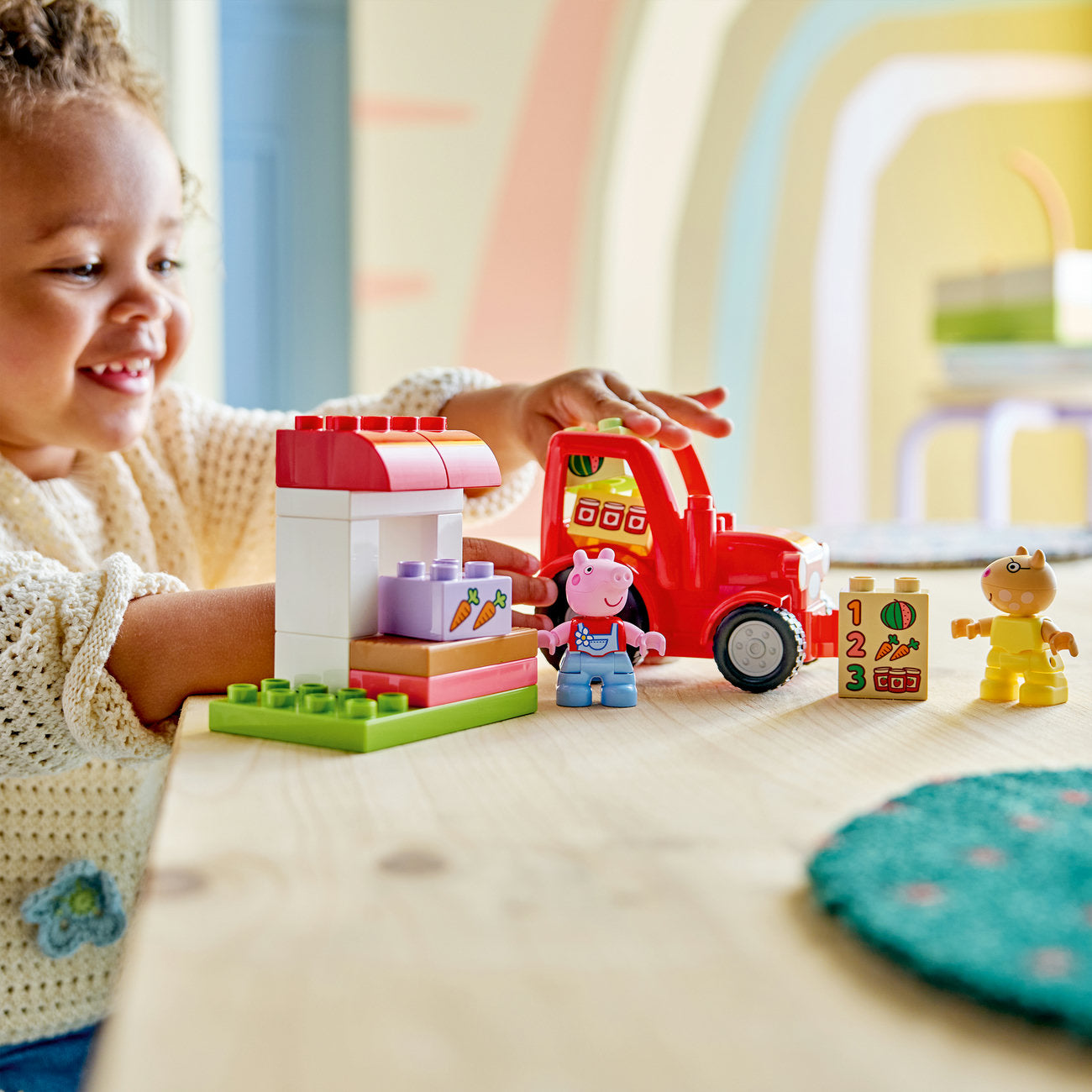 LEGO DUPLO Tracteur et stand de marché de Peppa Pig 10468 Set de jouets de construction pour tout-petits