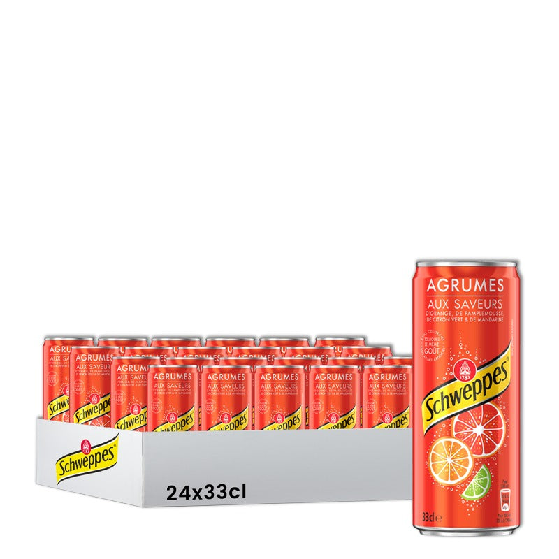 SCHWEPPES Soda saveur agrumes - 24 x 33 cl