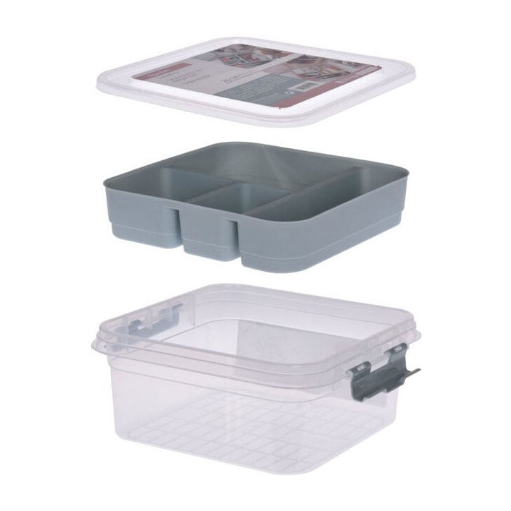 Organisateur de tri à 5 compartiments, boîte de rangement, conteneur de stockage, 26 x 24 x 11 cm, 4 modèles assortis