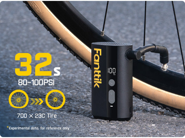 Fanttik X9 Ace Mini pompe à vélo pour gonflage rapide en 32 secondes avec manomètre, 150 psi et compatible valves Presta et Schrader