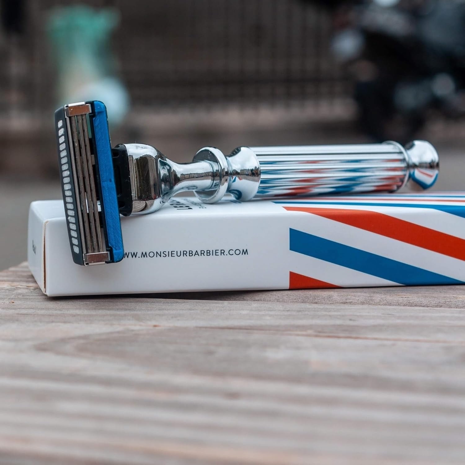Monsieur Barbier Le Challenger Kit de Rasage (Compatible avec Mach 3) 1 Rasoir avec 3 Lames