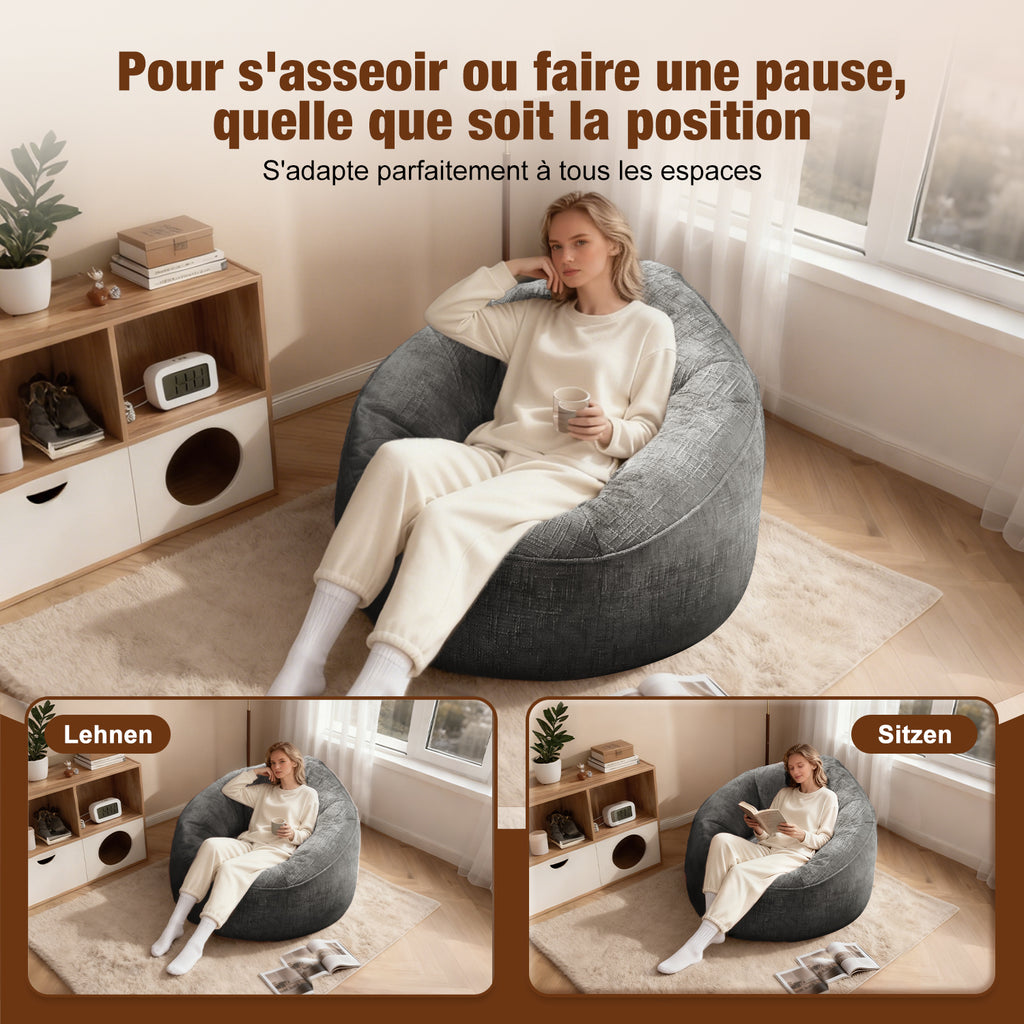 GTIMEX Fauteuil, Canapé Gamer avec Repose-pieds, 97 x 93 x 77 cm, Capacité de charge statique : 135 kg, Doux et résistant, avec garnissage en mousse à mémoire de forme granulaire