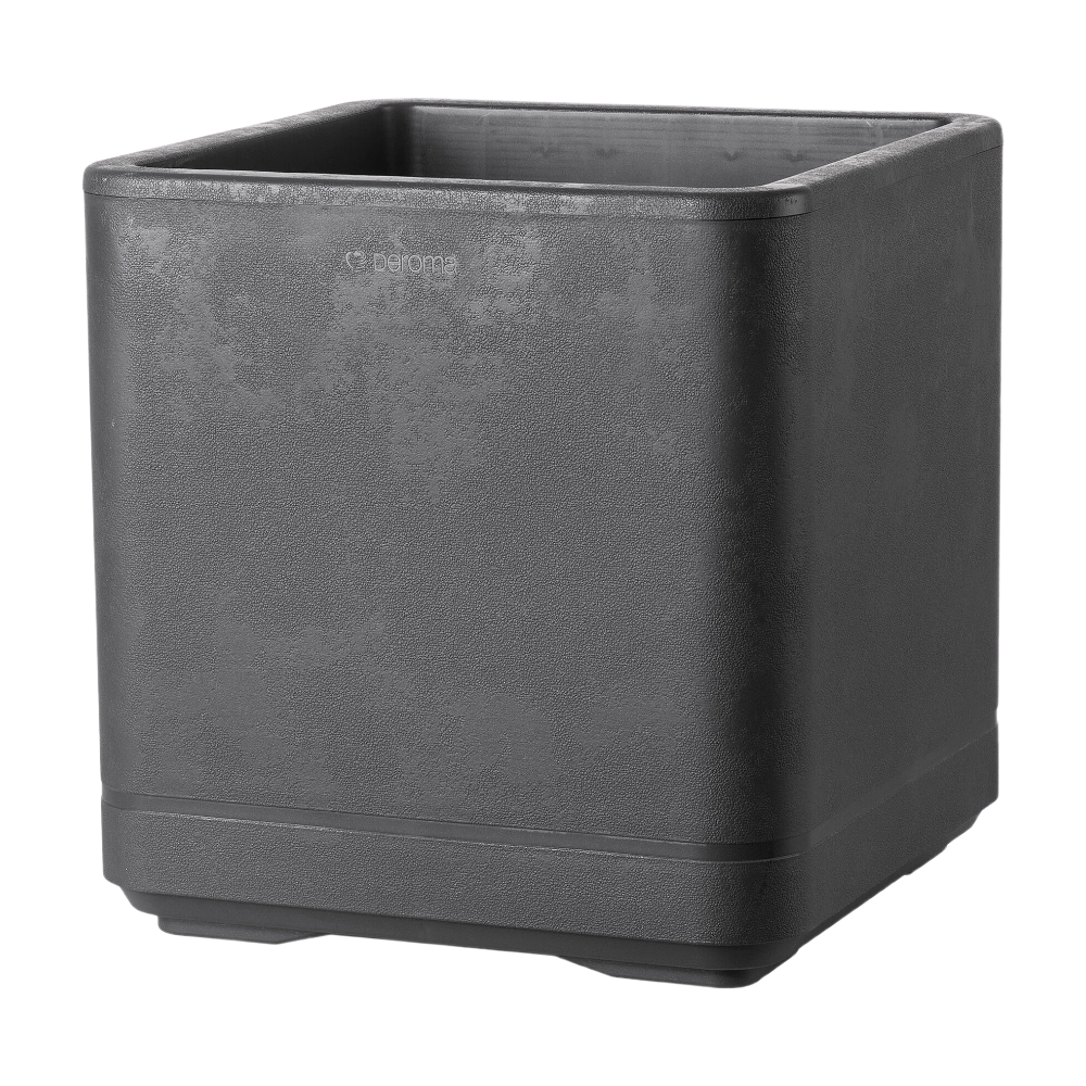 Deroma Bac à plantes Cube Cosmo anthracite avec réserve d'eau et roulettes