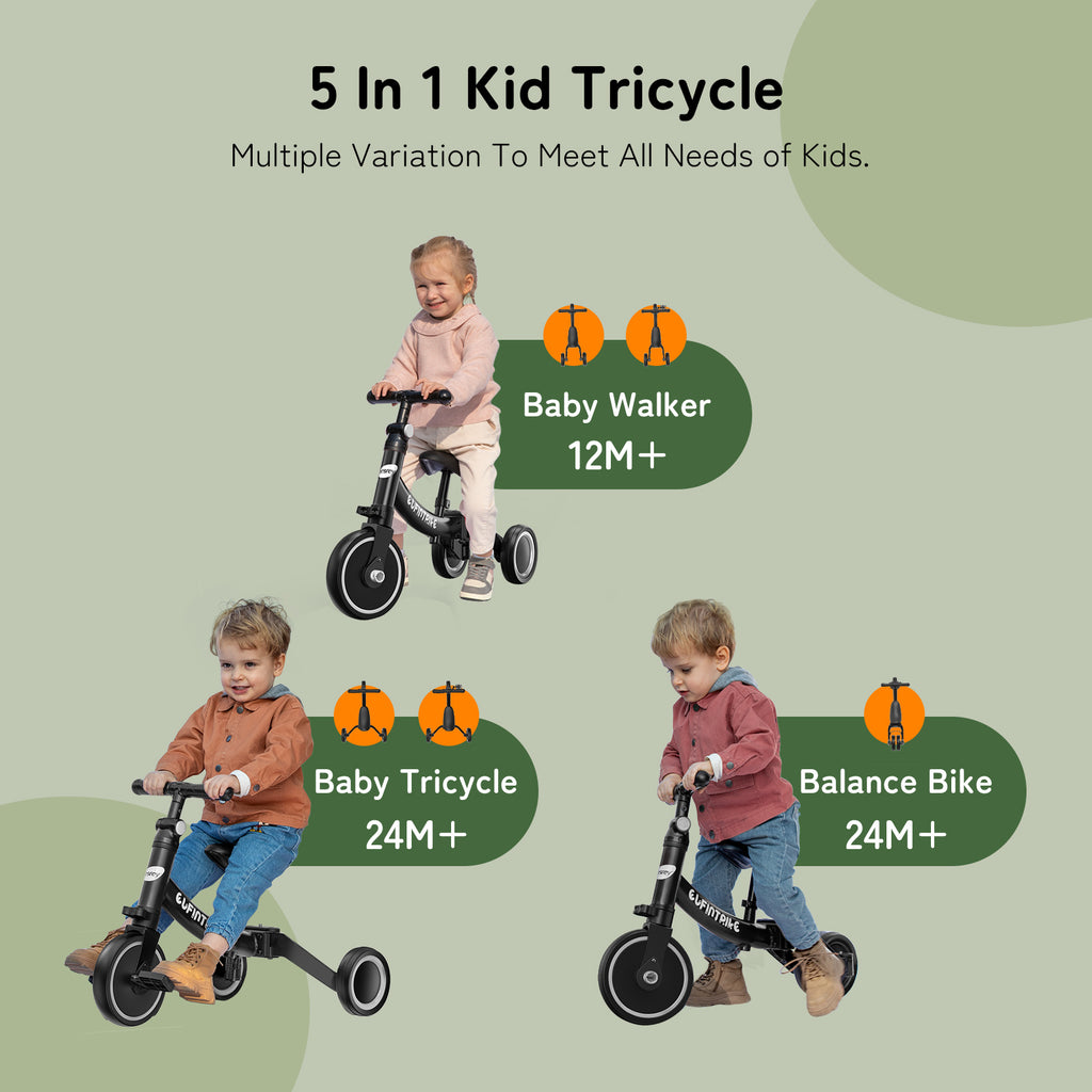 Tricycle Bébé Besrey avec Aide à la Marche pour Enfants de 1 à 4 Ans