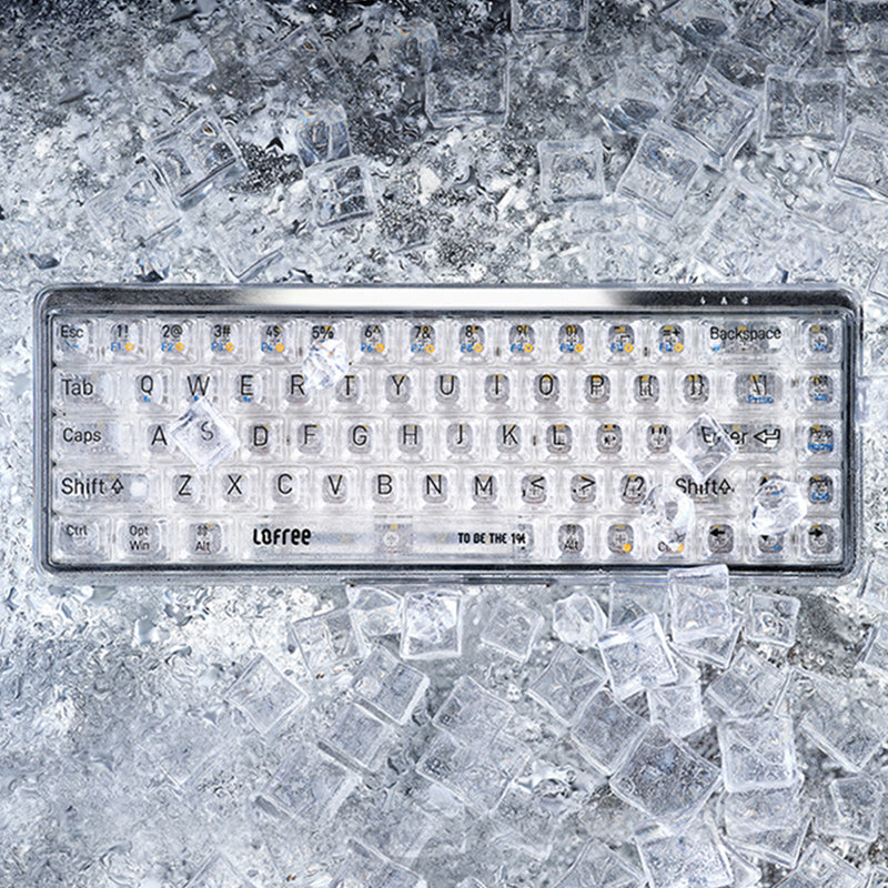 Clavier mécanique Lofree OE907 à 65 %, disposition QWERTY US, interrupteurs Jellyfish, 68 touches transparentes, double mode Bluetooth 5.1/Filaire, rétroéclairage blanc, clavier de jeu pour Mac/Windows/Android