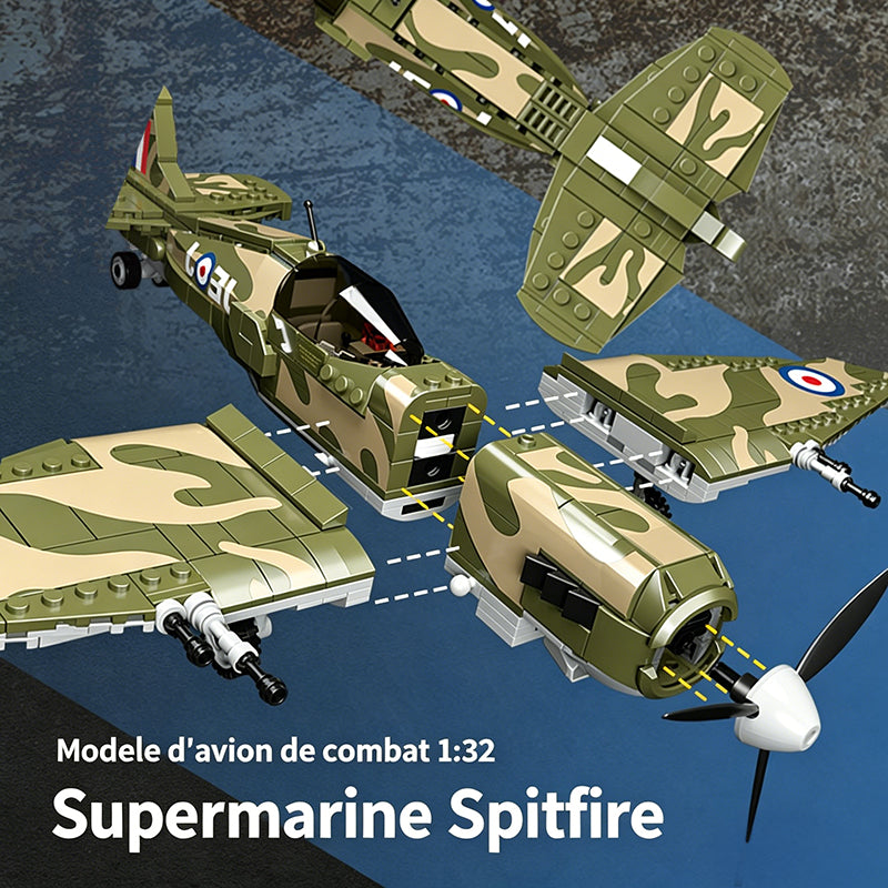 CAYI Spitfire Fighter MK9 526 Pièces Ensemble de Blocs de Construction pour Bricoleurs