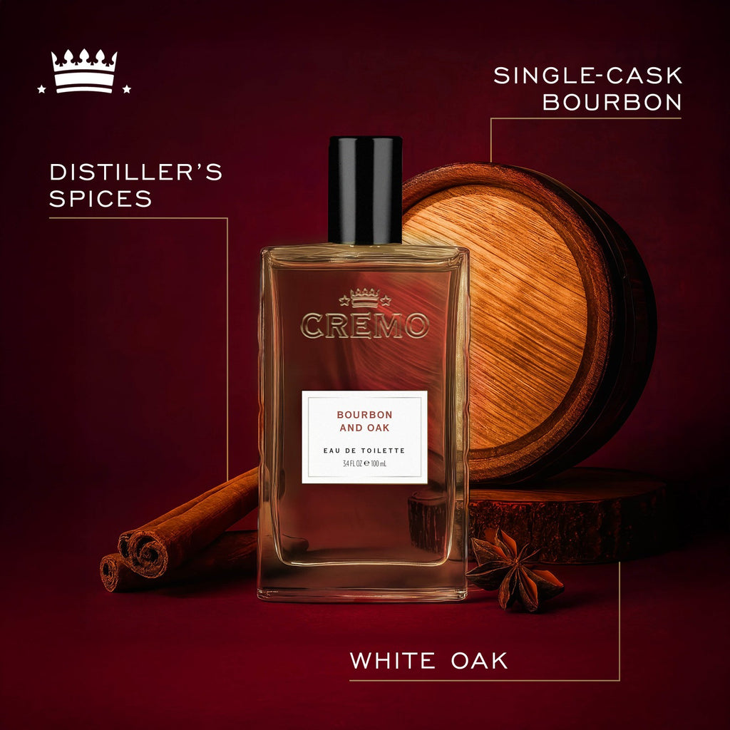 CREMO Bourbon & Oak - Eau de Toilette - Parfum Épicé pour Homme - 100ml