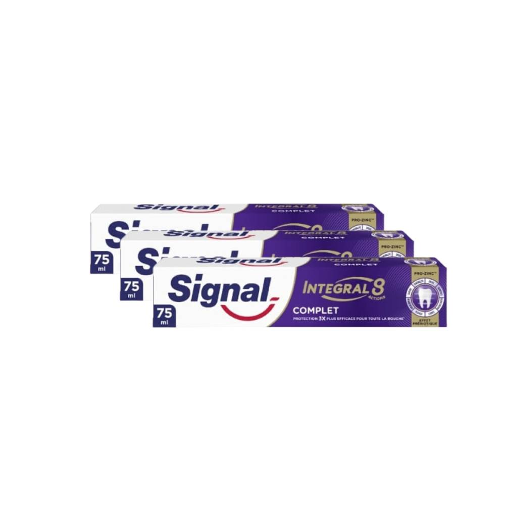 Signal Toothpaste 75ML Integral 8 Complete - Pack of 3 (3 x 75ml = 3 tubes)