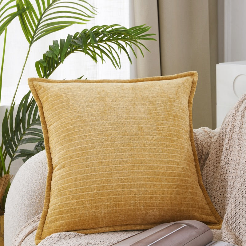 MEROPE, Housse de coussin classique en polyester multicolore, 50x50 cm, jaune, 1 pack