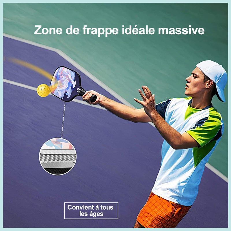 Niupipo Lot de 4 raquettes de pickleball – Fibre de verre, noyau en nid d’abeille en polypropylène, certifié USAPA, conception ultralégère, poignée confortable
