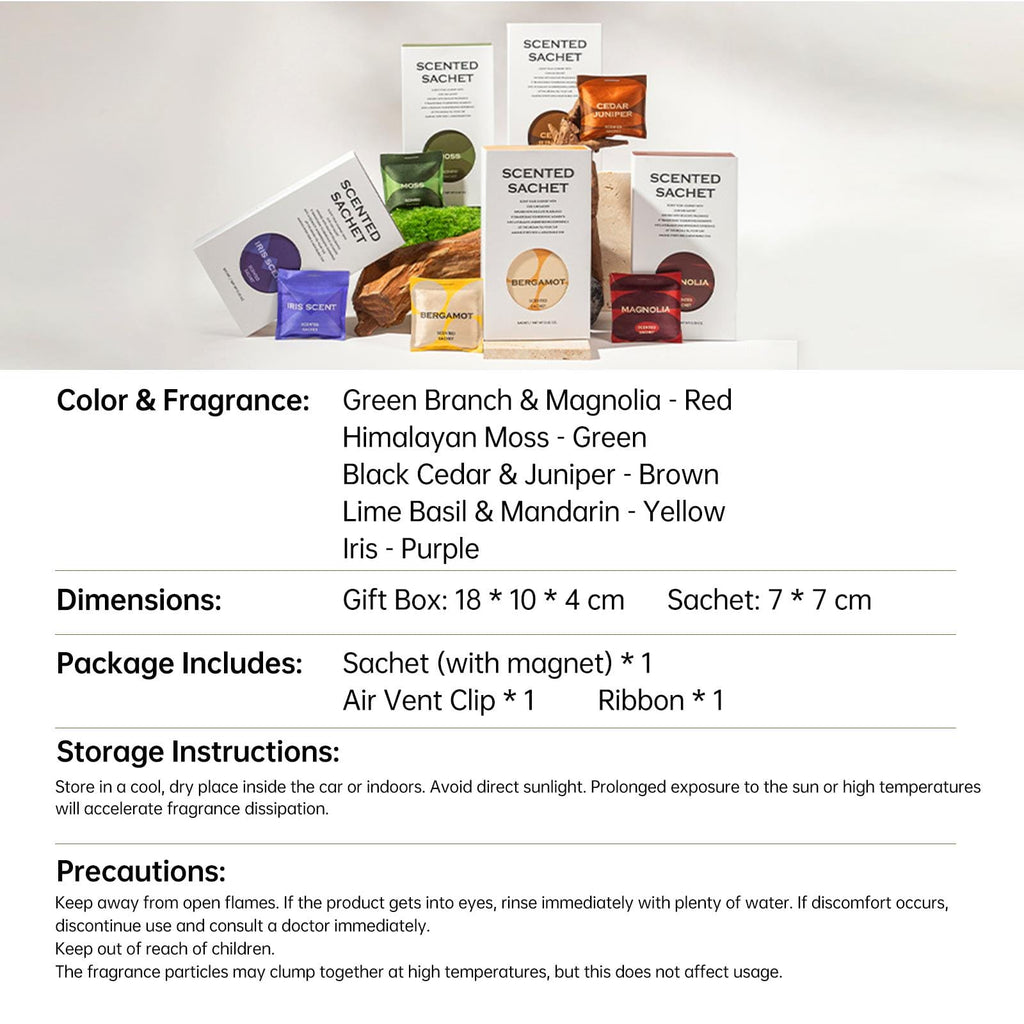 Zooly Lot de sachets parfumés pour voiture - Cèdre noir et genévrier (Marron), 12 g, 1 lot