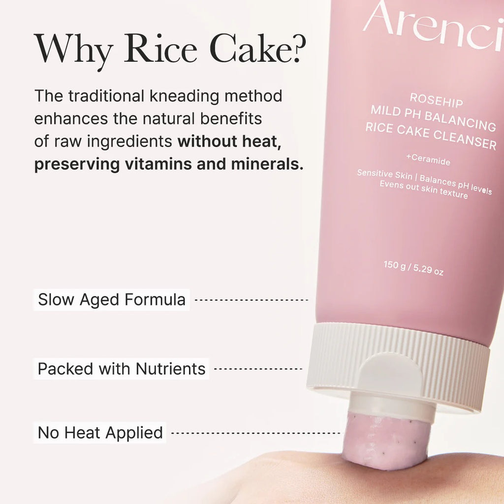 Arencia Nettoyant gâteau de riz doux équilibrant le pH à la rose musquée - 150 g